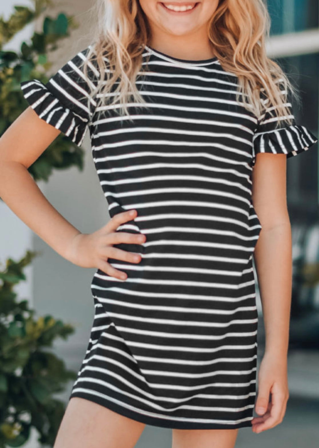 Black and White Striped Tshirt Dress