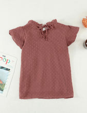 Load image into Gallery viewer, Mauve Girls Swiss Dot Top
